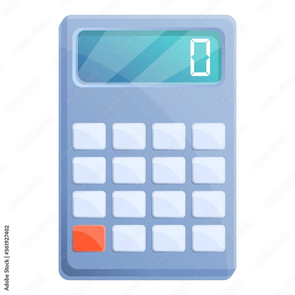 Poster algebra calculator icon. cartoon of algebra calculator vector icon for web design isolated on white 