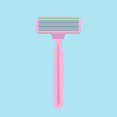 Disposable pink razor for shaving legs, face and intimate places, suitable for women and men