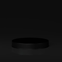 3D rendering Awards podium in harmony with black color, winner mock up.