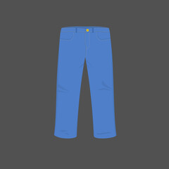 Blue jeans with pockets and embroidered with gold thread for women and men