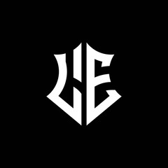 LE monogram logo with a sharp shield style