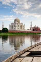 Taj mahal landmark agra india