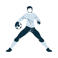 Fototapeta premium Soccer goalkeeper player man with ball vector design