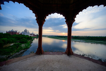 Taj mahal landmark agra india