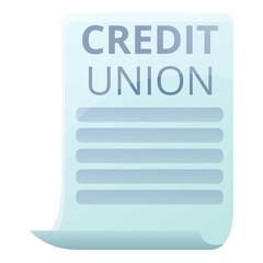 Fototapeta premium Credit union paper icon. Cartoon of credit union paper vector icon for web design isolated on white background