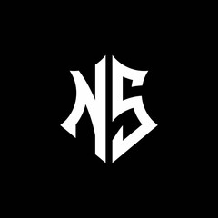NS monogram logo with a sharp shield style
