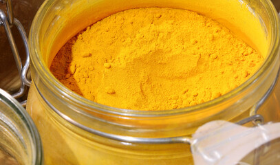 glass jar with curry