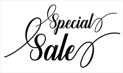 Special Sale Calligraphic retro Cursive Typographic Text on white Background