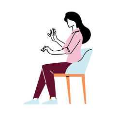 avatar woman on chair vector design