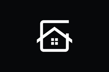 Logo design of G GG in vector for construction, home, real estate, building, property. Minimal awesome trendy professional logo design template on black background.