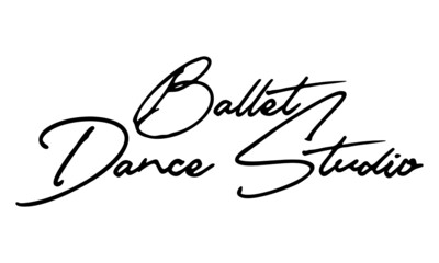 Ballet Dance Studio Handwritten Font Calligraphy Black Color Text 
on White Background
