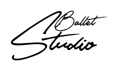 Ballet Studio Handwritten Font Calligraphy Black Color Text 
on White Background