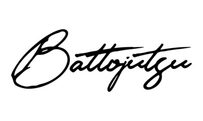 Battojutsu Handwritten Font Calligraphy Black Color Text 
on White Background
