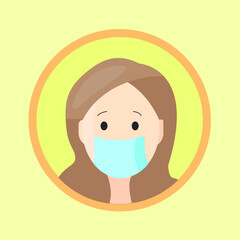 Stay at home woman. Covid -19 From Virus. vector illustration