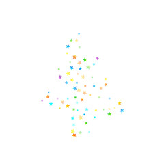 Rainbow Festive Confetti. Carnival Star Falling.