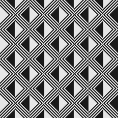 Seamless geometric pattern with elements of shifted rhombus. Effect of optical illusion.