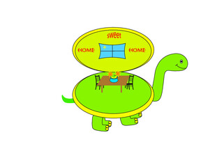 logo illustrazione per bavaglino pigiamino bambini neonati prima infanzia tartaruga casetta finestra