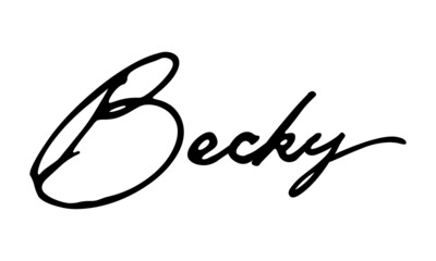 Becky Handwritten Font Calligraphy Black Color Text 
on White Background