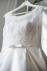 Fototapeta na wymiar Wedding Dress, morning bride, wedding day, White wedding dress
