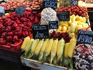 vegetable market in Budapest, Hungary