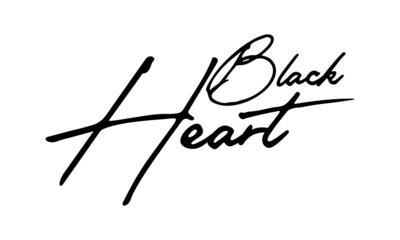 Black Heart Handwritten Font Typography Text Health Quote
on White Background