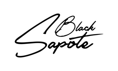Black Sapote Handwritten Font Calligraphy Black Color Text 
on White Background
