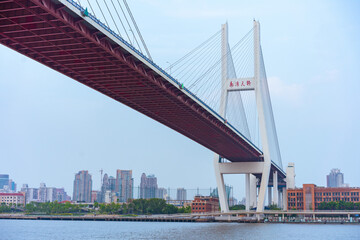 Obraz premium Nanpu Bridge, one of the biggest bridge over Huangpu River, in Shanghai, China.