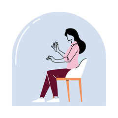 avatar woman on chair vector design