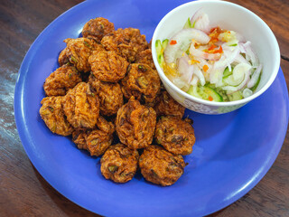 Thai Food Curried fish cake. Fish Cake (Tod Mun Pla)