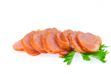 Smoked meat isolated on a white background