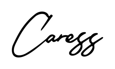 Caress Handwritten Font Calligraphy Black Color Text 
on White Background