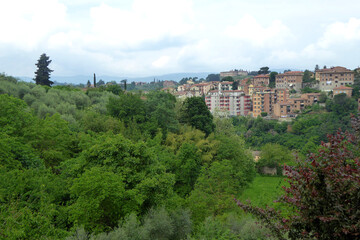 Fototapeta na wymiar Siena skyline cityscape of the medieval city in southern Tuscany Italy