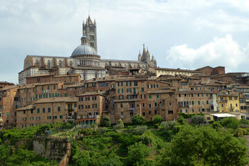 Fototapeta premium Siena skyline cityscape of the medieval city in southern Tuscany Italy