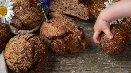 Freshly baked traditional bread