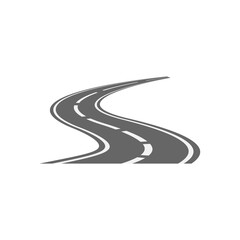 Road flat, asphalt icon, vector illustration isolated on white background
