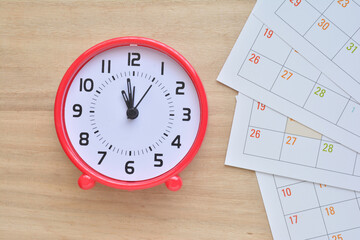 Fototapeta na wymiar Calendar and Clock