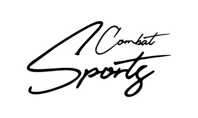 Combat Sports Handwritten Font Calligraphy Black Color Text 
on White Background
