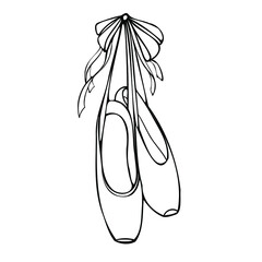 Ballet pointe shoes with bow