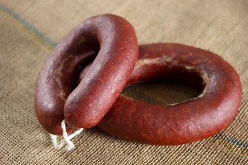 Traditional Turkish food sausage. Dried and spicy.