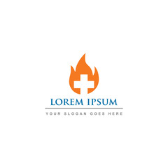 medical fire logo , abstract medical logo