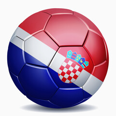 Obraz premium Croatia flag on soccer ball