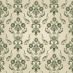 Seamless damask wallpaper. Seamless vintage pattern in Victorian style . Hand drawn floral pattern. Vector illustration	

