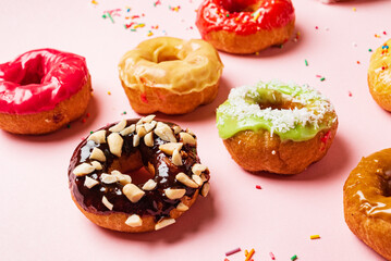 Homemade Round Glazed Donuts Ready to Eat