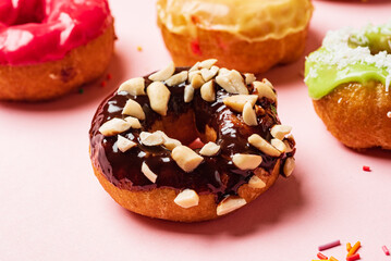 Homemade Round Glazed Donuts Ready to Eat