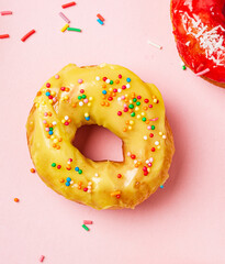 Homemade Round Glazed Donuts Ready to Eat