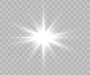 Glow light effect. Star burst with sparkles.Sun.