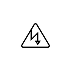 Electrocutation danger vector icon in black line style icon, style isolated on white background