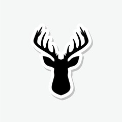 Deer head logo sticker icon isolated on gray background