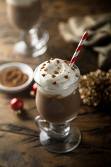 Homemade gingerbread latte or hot chocolate