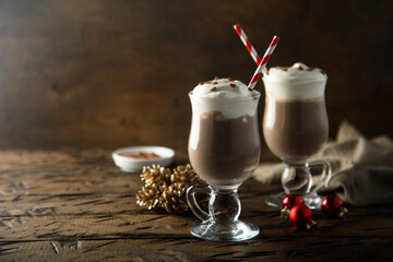 Homemade gingerbread latte or hot chocolate